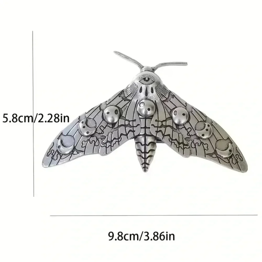 Gothic Silver Moth Hair Pin